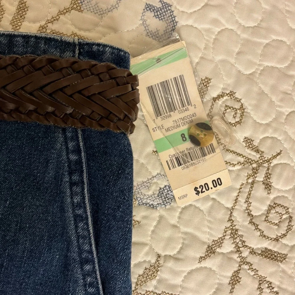 Karen Scott Denim Bermuda Shorts Womens 8 Blue New Vintage High Waist Pleated